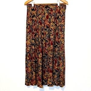 Brooks Brothers vintage pleated skirt dark floral